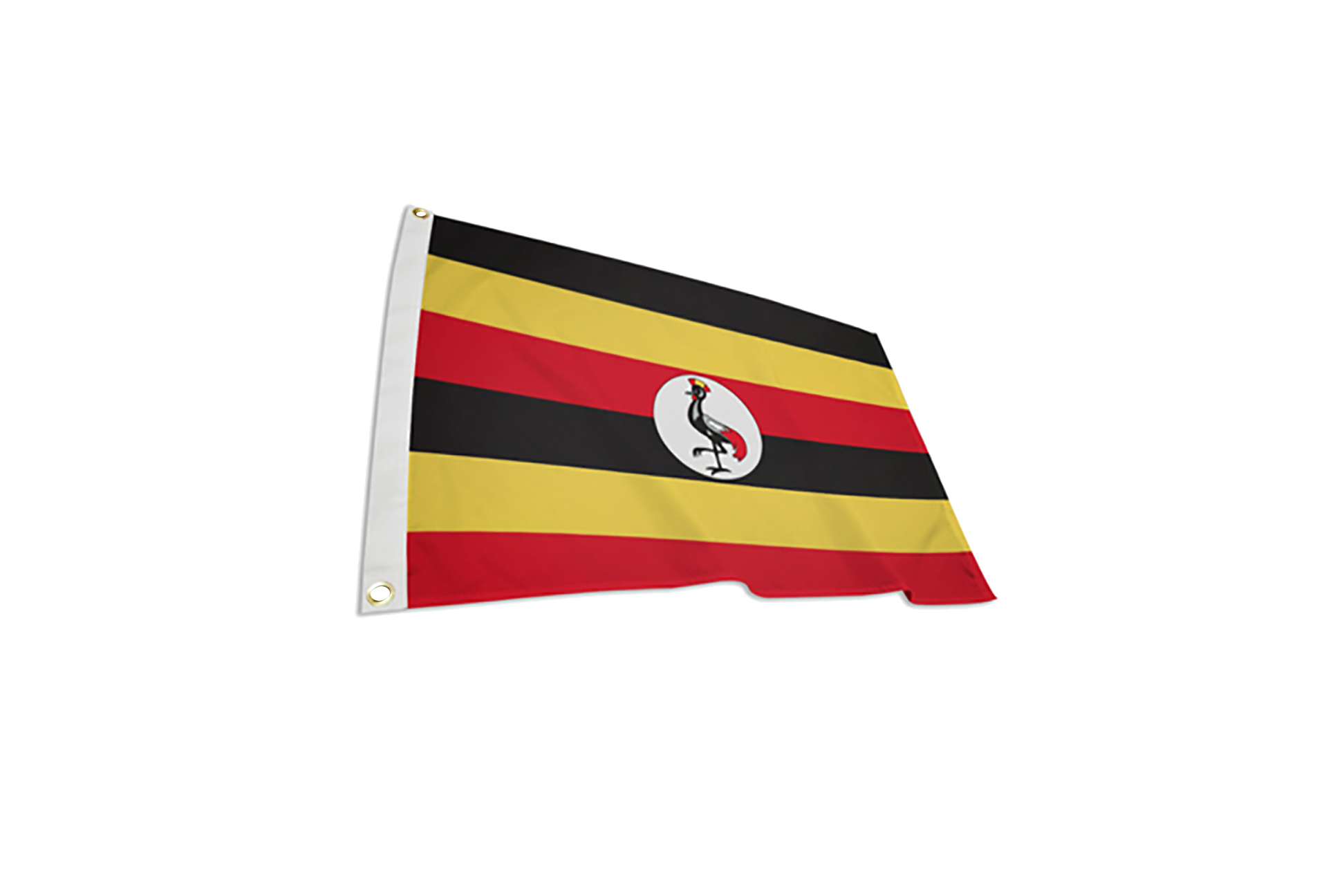 Wellenartig bewegende Uganda-Flagge PNG Hochwertiges Bild