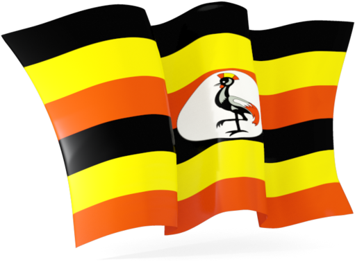 Waving Uganda Flag PNG imagen de fondo