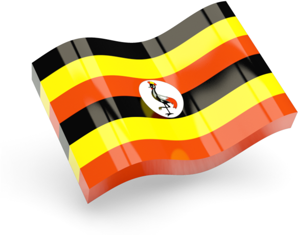 Waving Uganda Flag Transparent Image