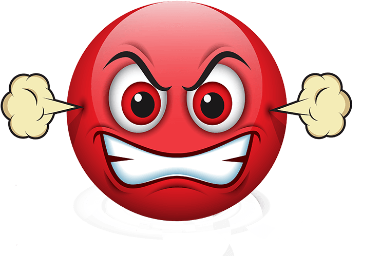 Сердитое лицо emoji PNG Скачать изображение