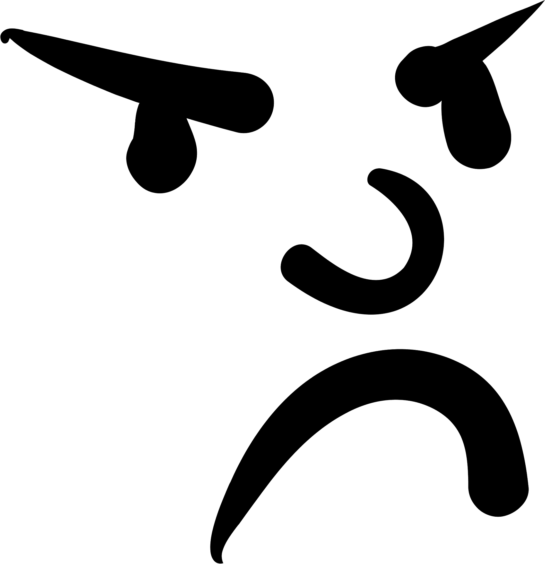 Angry Face Emoticon Free PNG Image