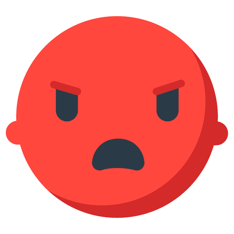 Face en colère Emoticon PNG Image de haute qualité