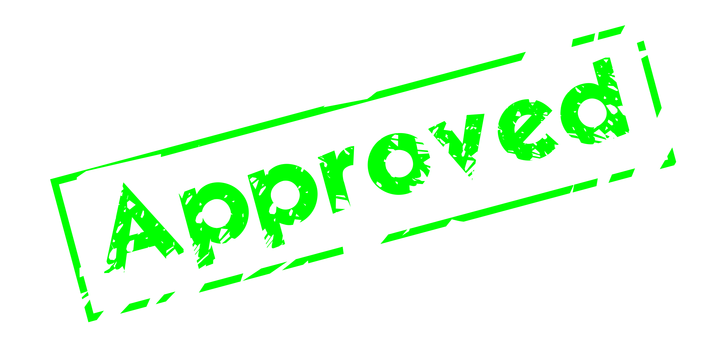 Approved Green Stamp PNG Photo