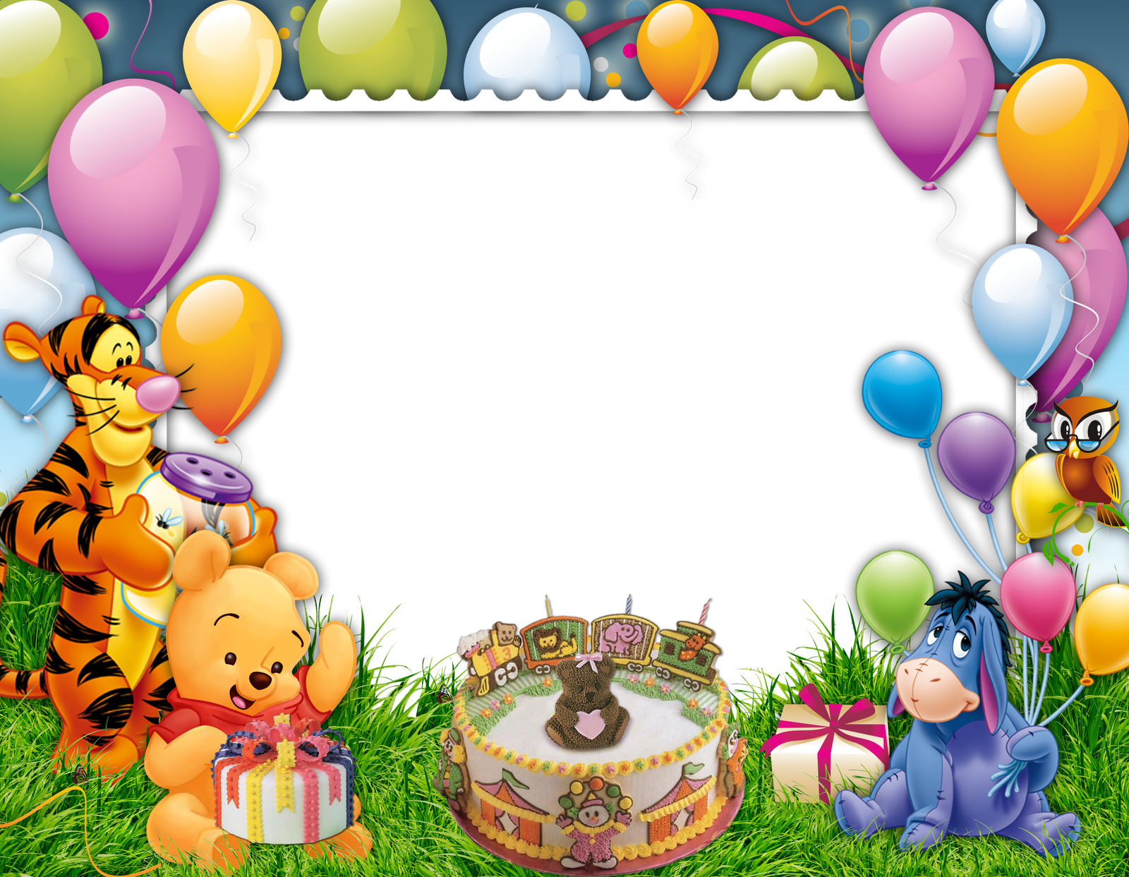 Balloons Birthday Frame Free PNG Image