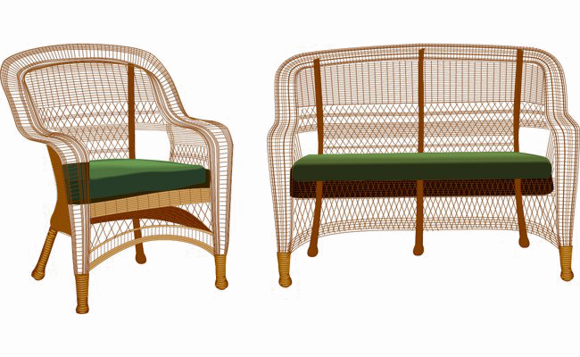 Bamboe meubels Transparant Beeld