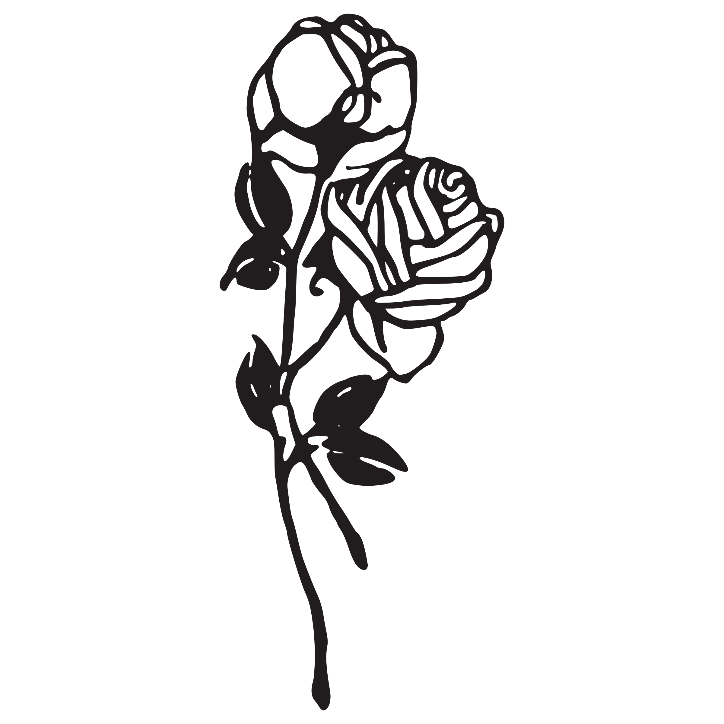 Zwart en wit roos clipart PNG hoogwaardige Afbeelding