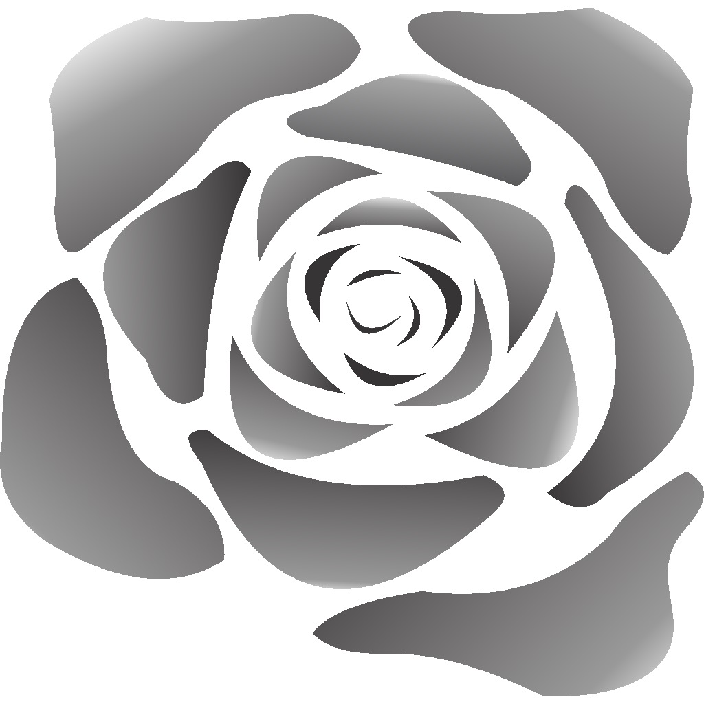 Blanco y negro rosa clipart PNG fondo de imagen