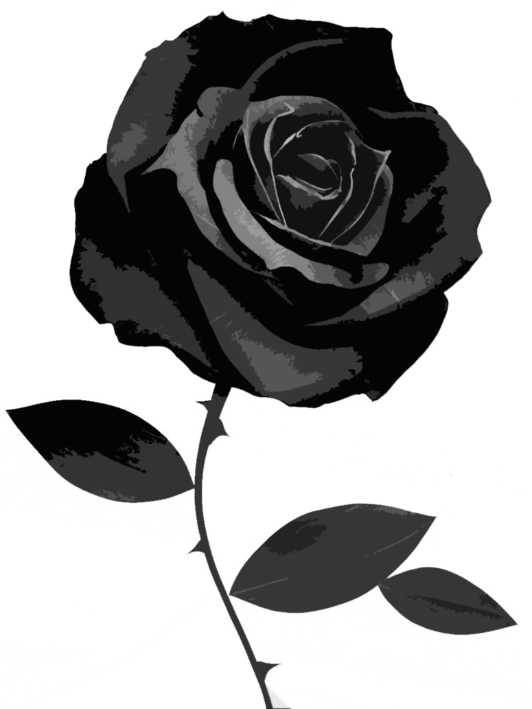 Imagem de alta qualidade de Rose PNG preto e branco