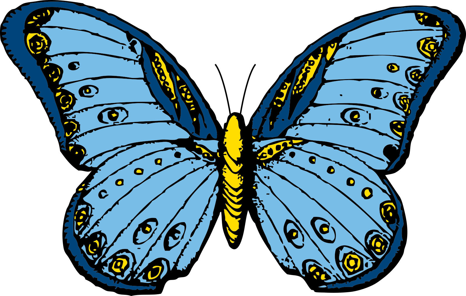 파란색 나비 투명 이미지입니다