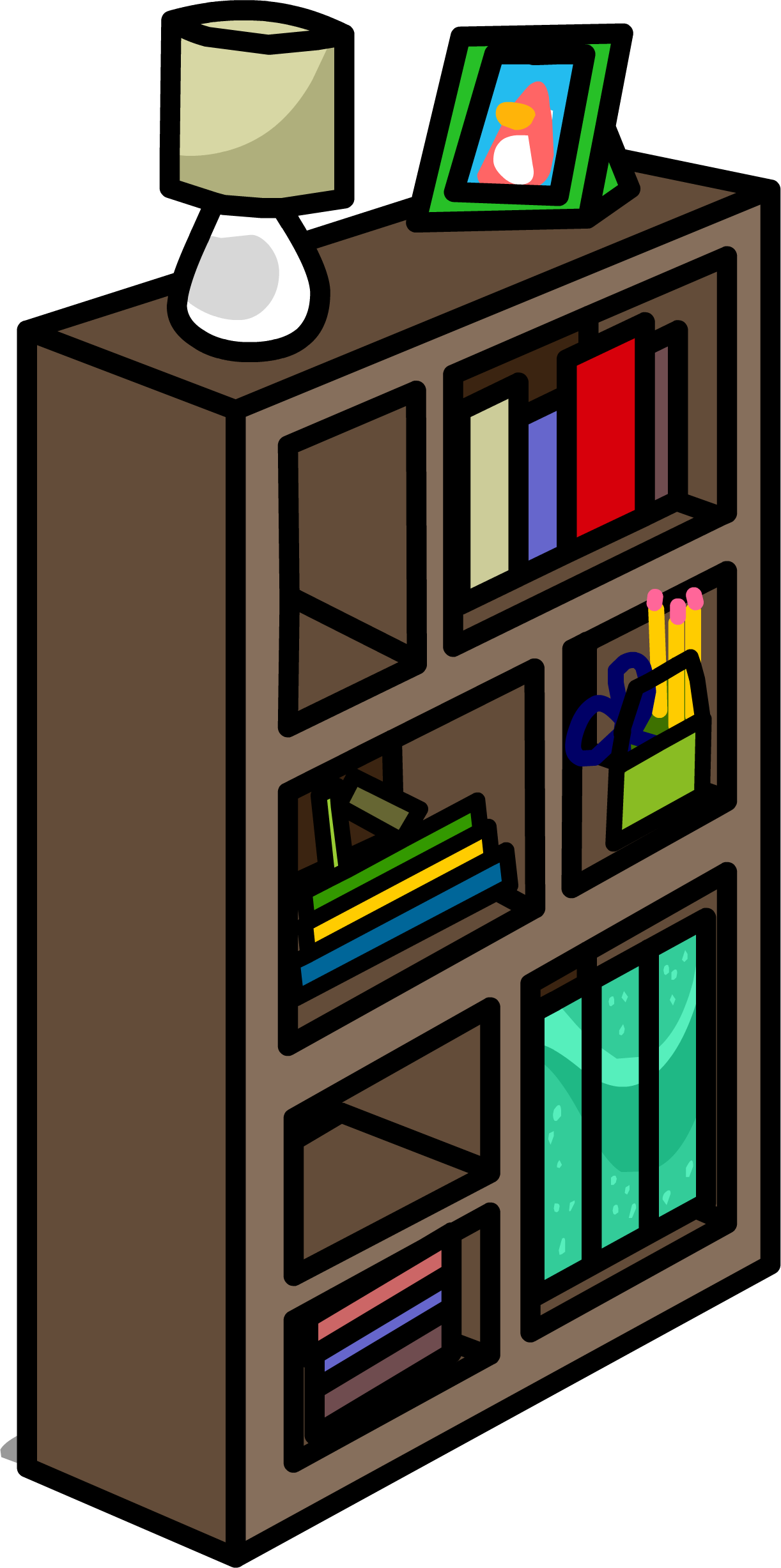 Bookshelf PNG High-Quality Image