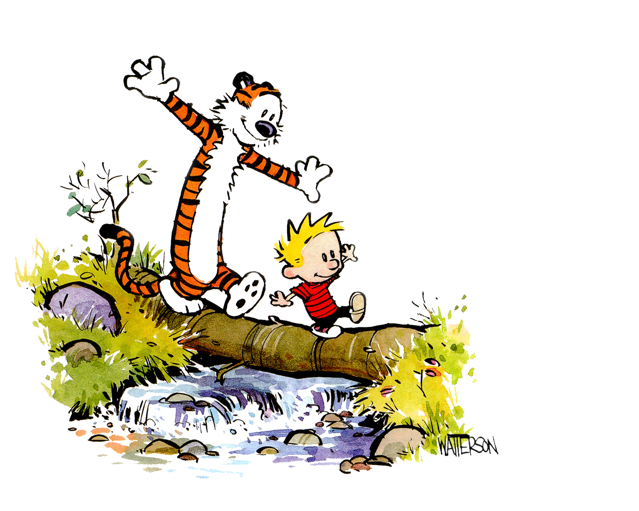 Calvin und Hobbes-Vektor-PNG-transparentes Bild