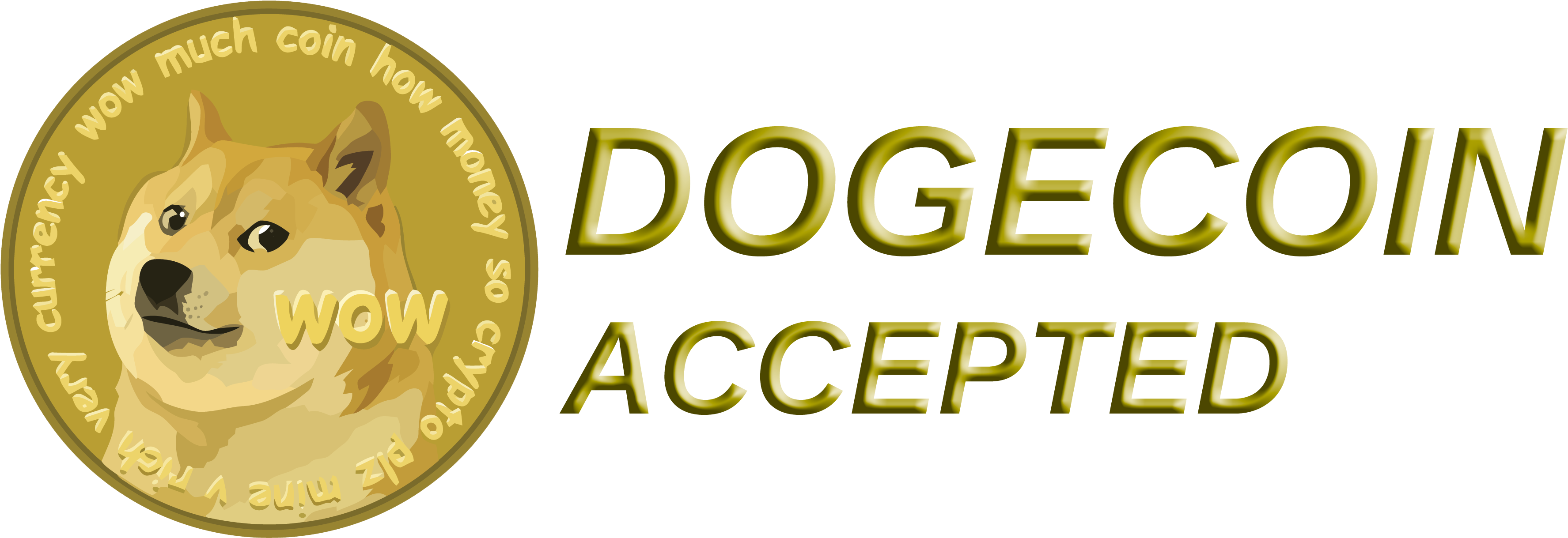 Dogecoin geaccepteerd betaling PNG Transparant Beeld