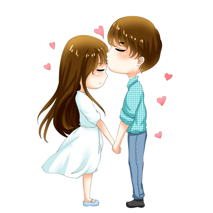 Love Anime Couple PNG Image Background