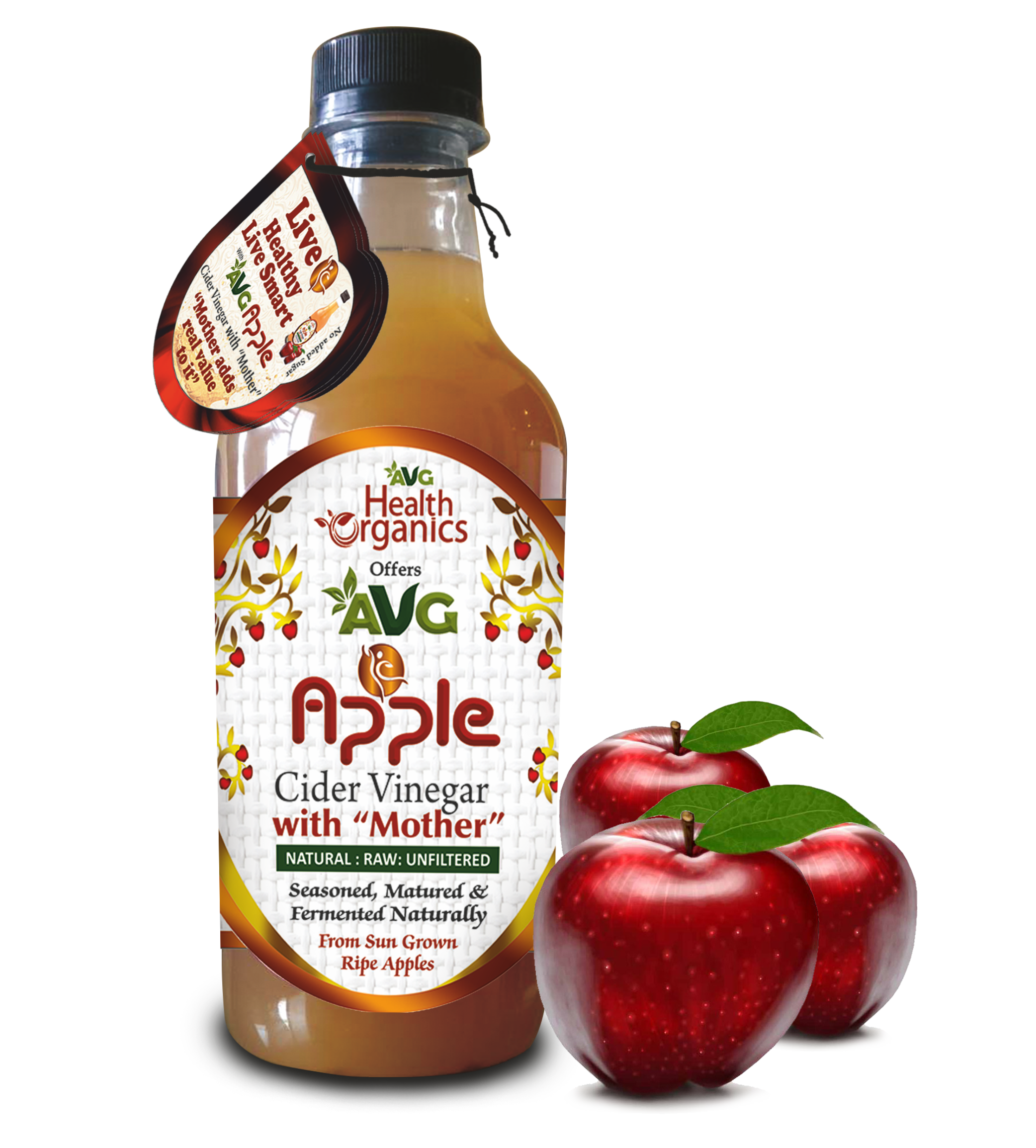 Imagem orgânica de PNG de vinagre de maçã