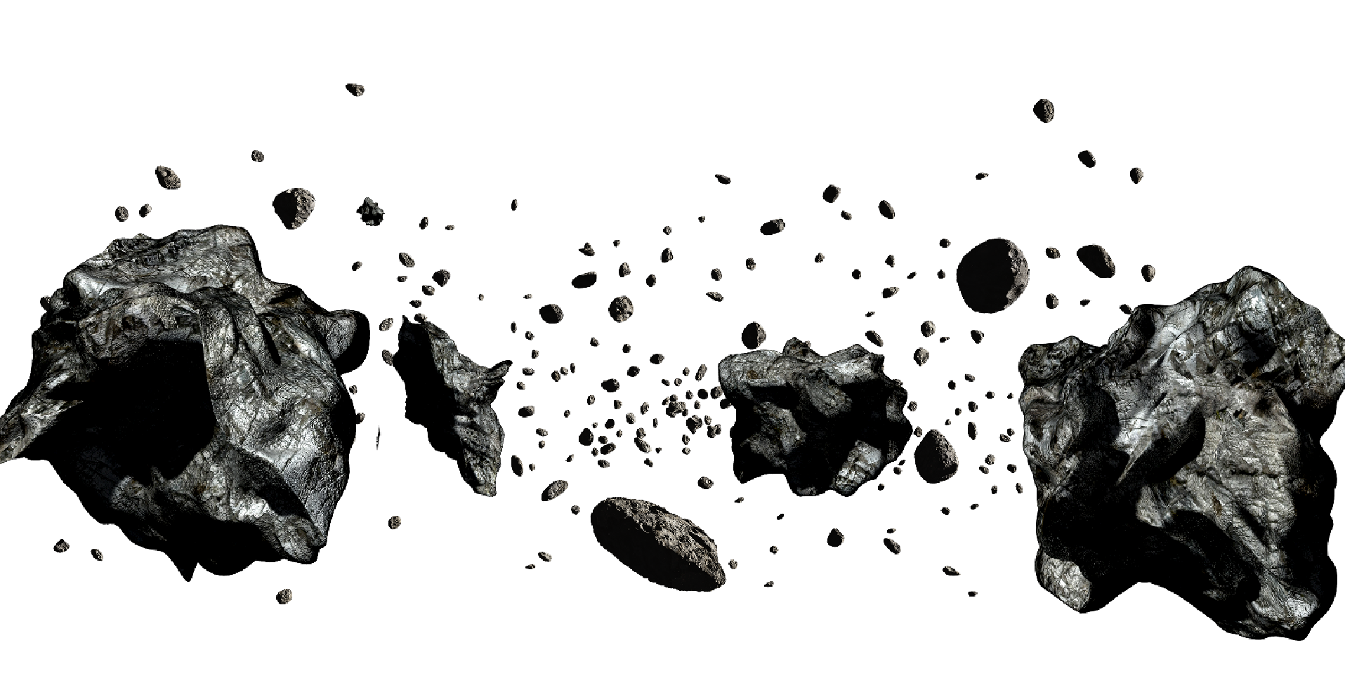 Imagem transparente asteróide do espaço