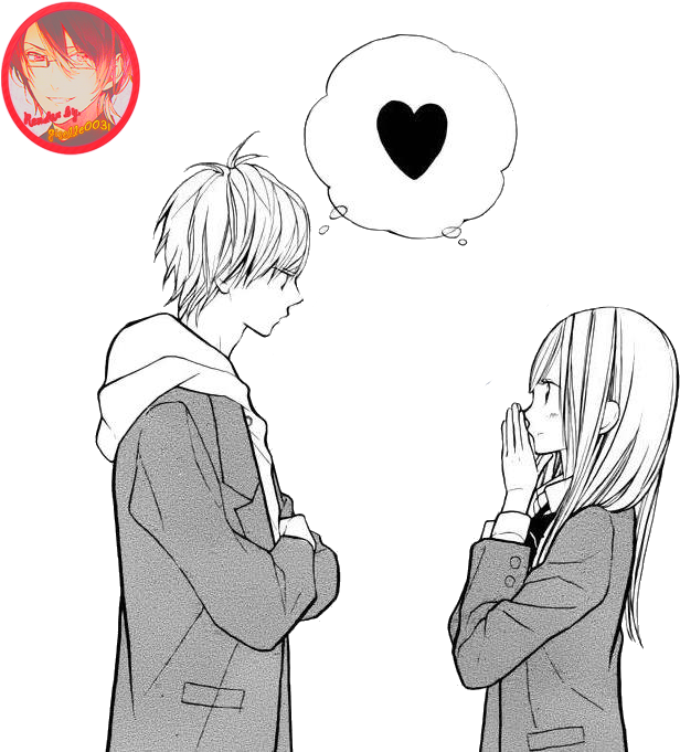 Vector Anime Couple PNG Image Background