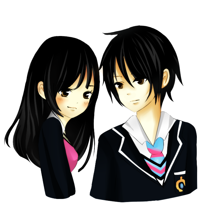 Vector Anime Couple PNG Photo