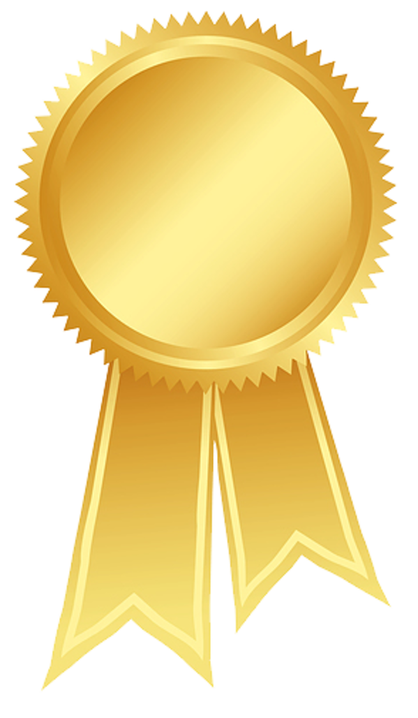 gold ribbon award vector