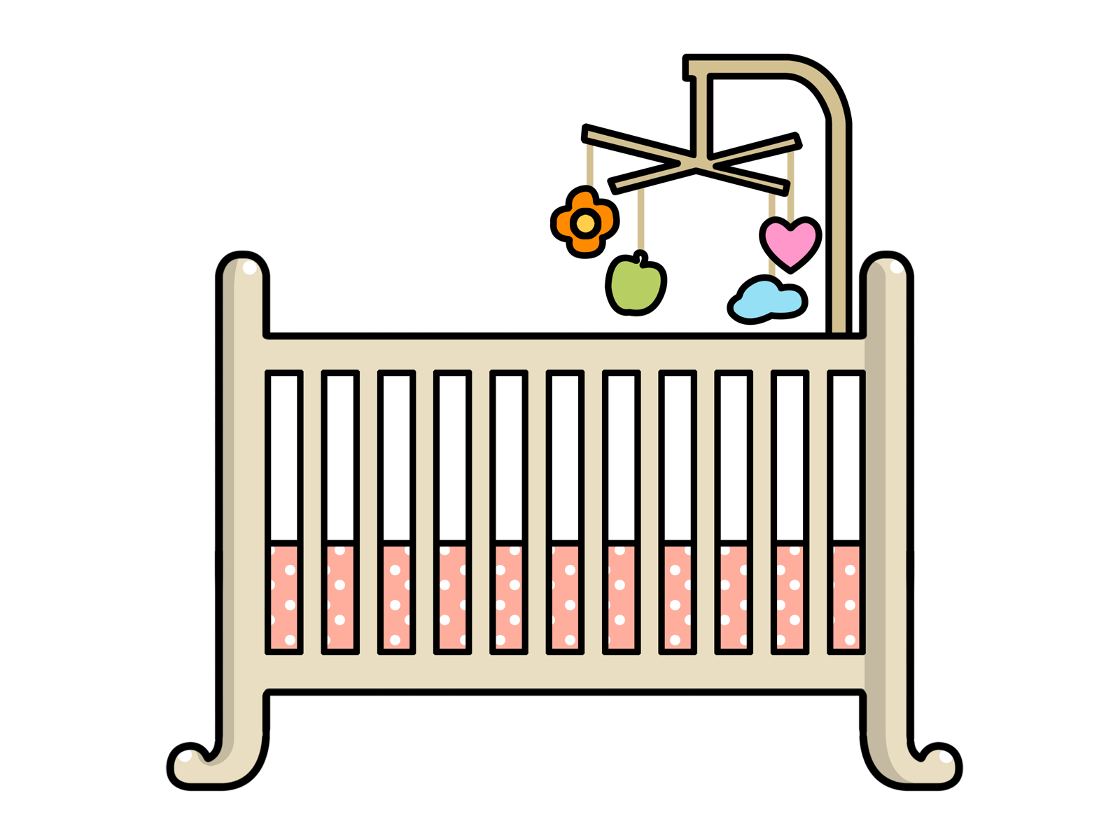 Vector Baby Bed Free PNG Image