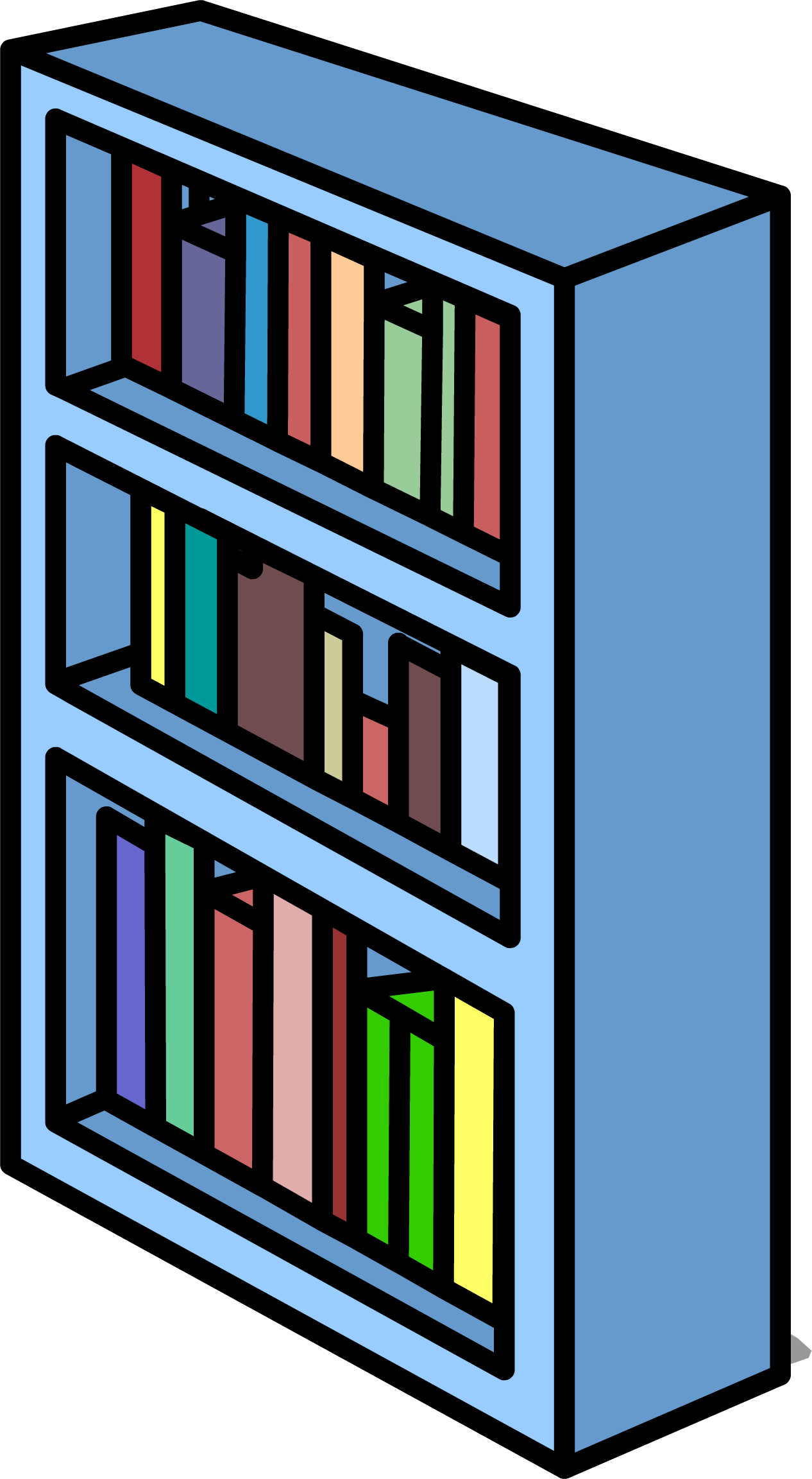Vector Bookshelf PNG High-Quality Image