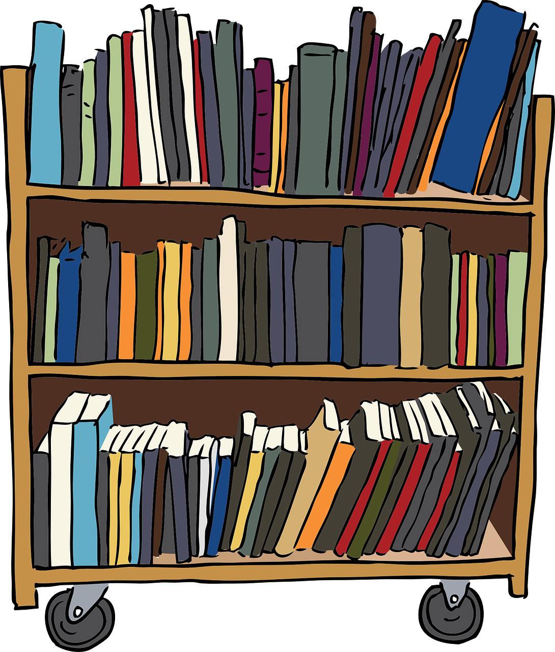 Vector Bookshelf PNG Pic