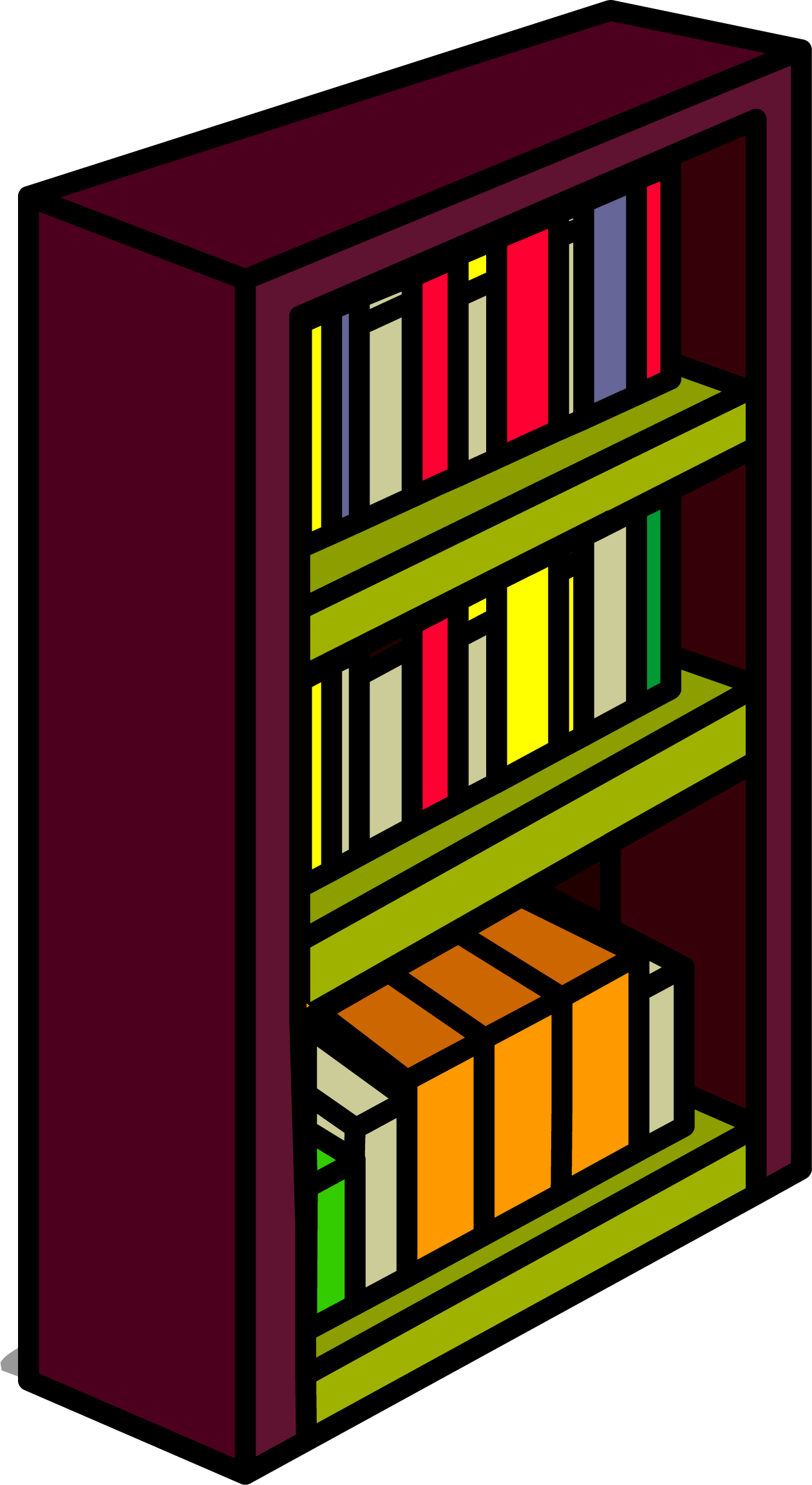 Vector Bookshelf PNG Transparent Image