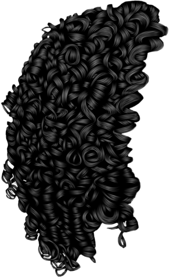 Black Curly Hair PNG Transparent Image