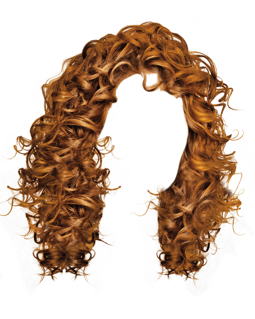 Brown Curly Hair Free PNG Image