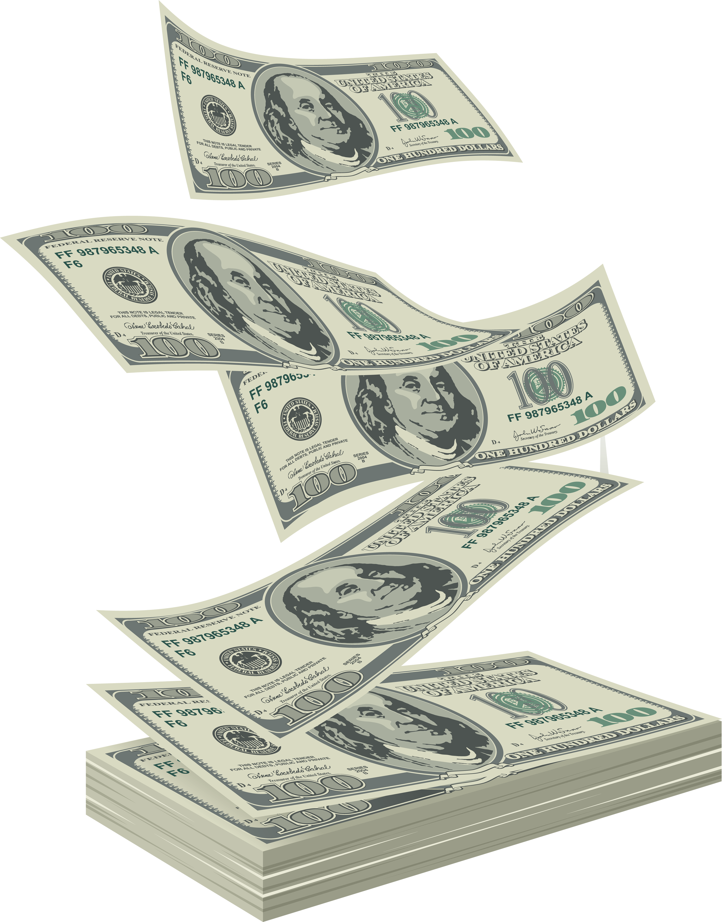 Falling Cash PNG High-Quality Image