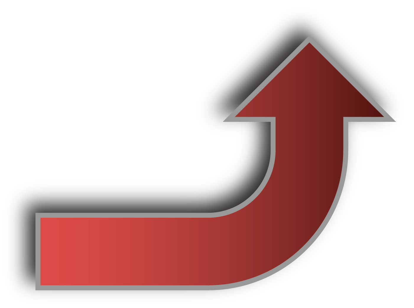 Upward Curved Arrow PNG Image