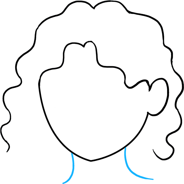 Vector Curly Hair PNG Image Background