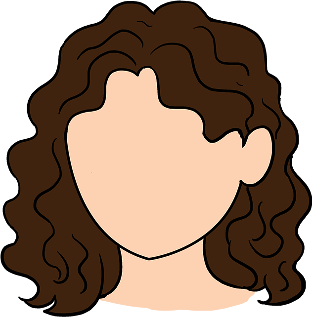 Vector Curly Hair Transparent Image