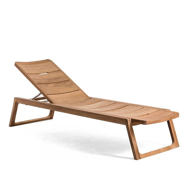 Houten chaise longue PNG Afbeelding achtergrond