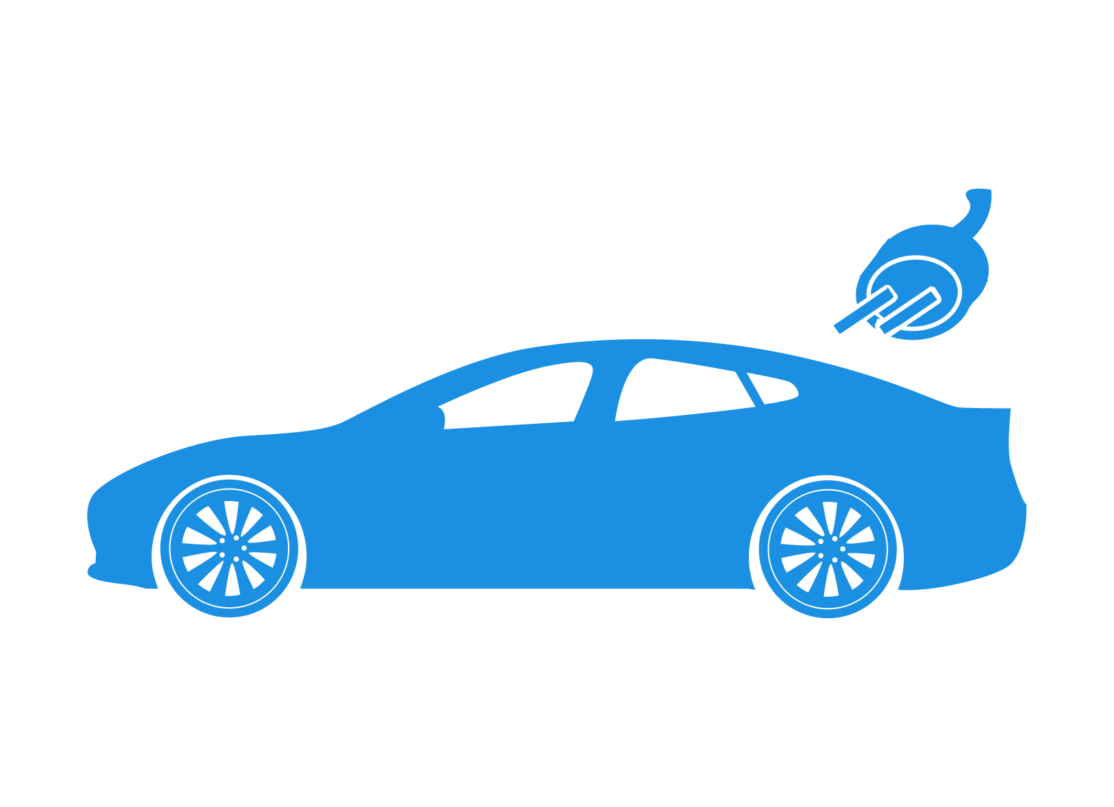 Elektrisch auto Transparant Beeld