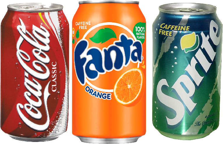 Le bevande fizzy Diet Coke Coca Cola Fanta Sprite PNG