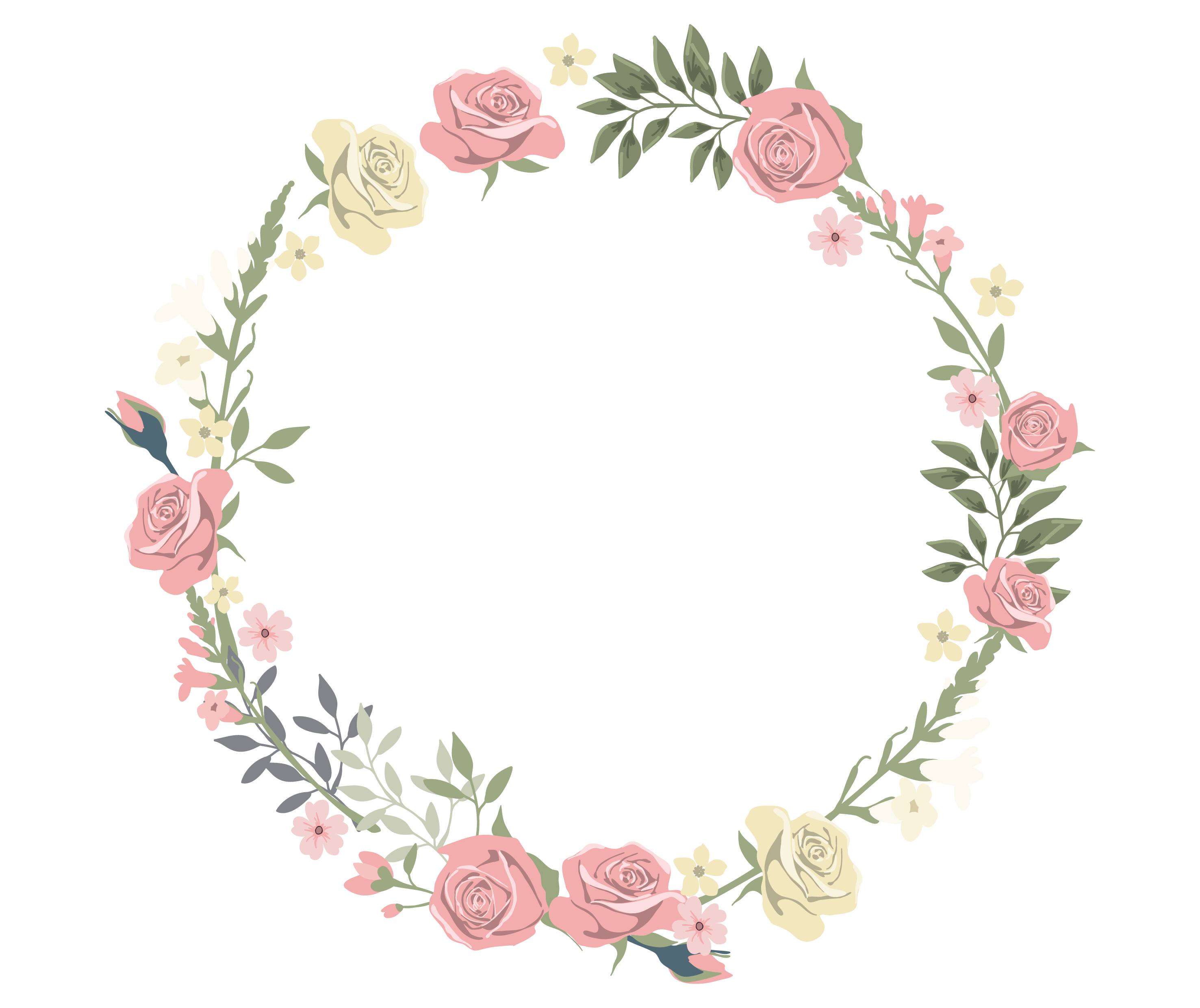 Floral frame PNG achtergrondafbeelding