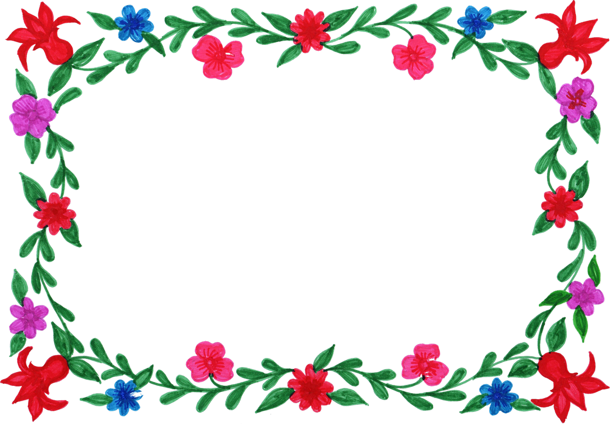 Floral cadre PNG HQ télécharger