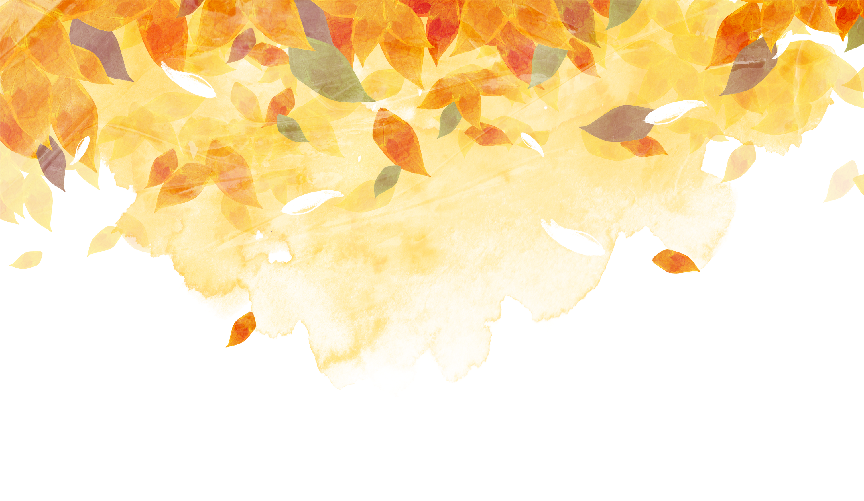 Emas musim gugur cat air lukisan daun warna keluarga PNG