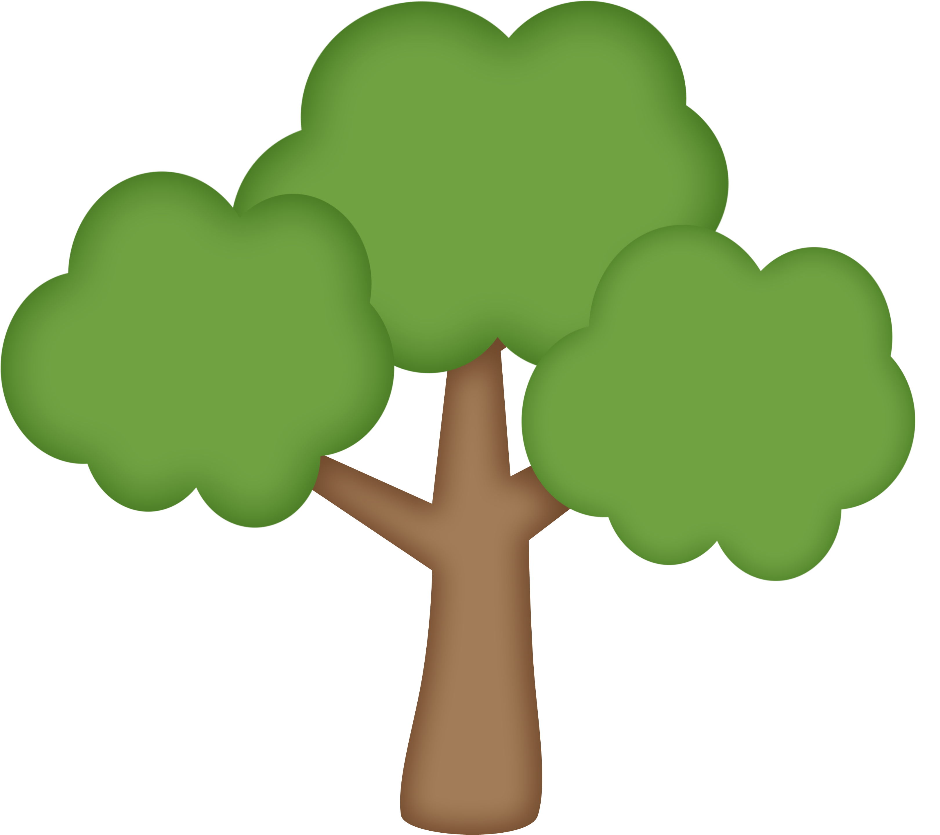 Siluet pohon kecil PNG