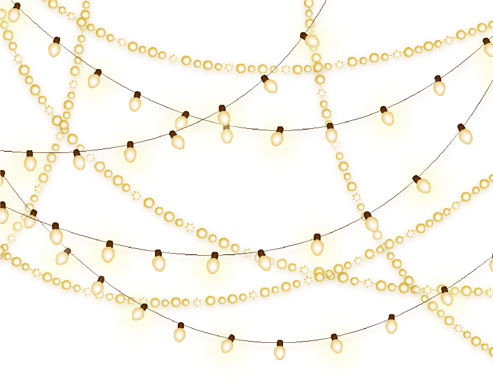 Witte kerstverlichting Transparante achtergrond ketting PNG