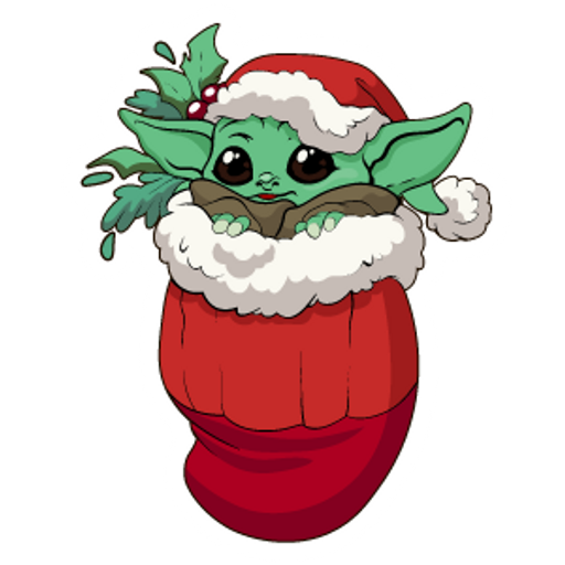 Baby yoda kerst PNG photo HQ