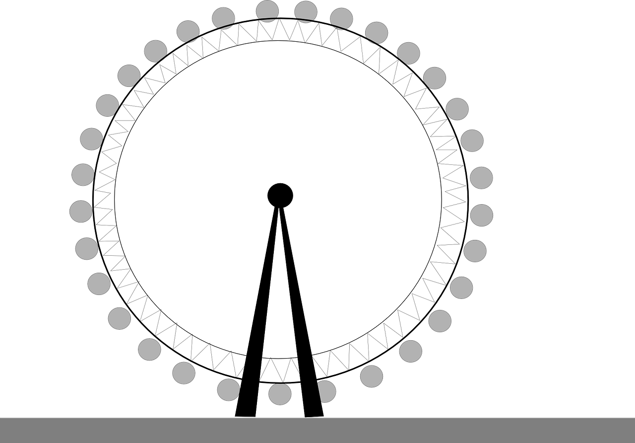 Silhouette de roue ferris Image Transparente