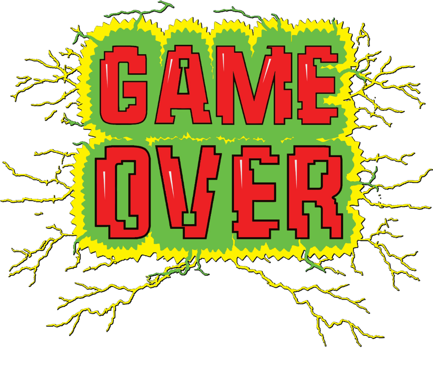 Game Over شعار PNG الموافقة المسبقة عن علم