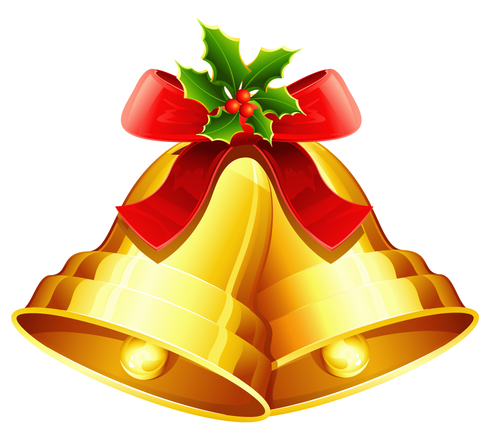 Gold Merry Christmas Bell PNG HQ Pic