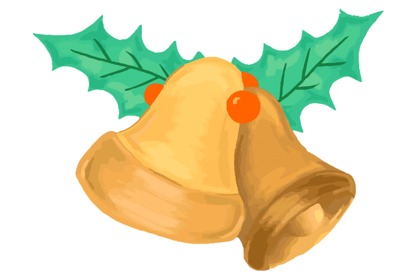 Gouden Merry Christmas Bell PNG-Afbeelding