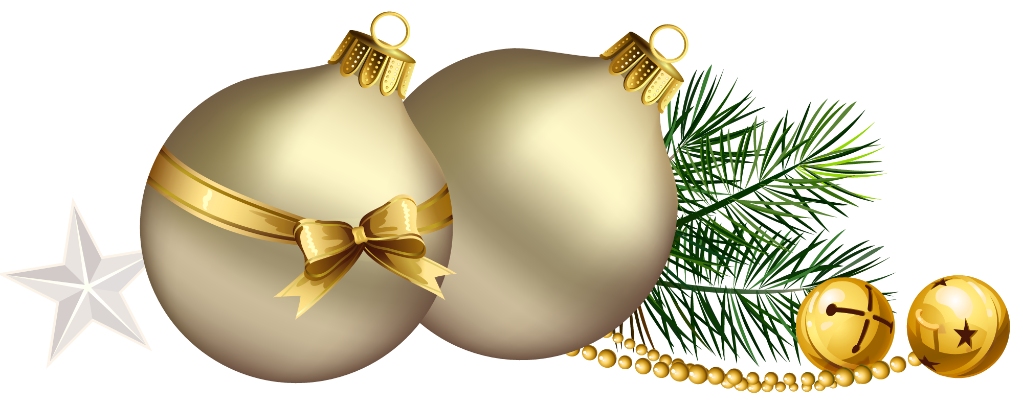 Gold Merry Christmas Decoration PNG HQ Pic