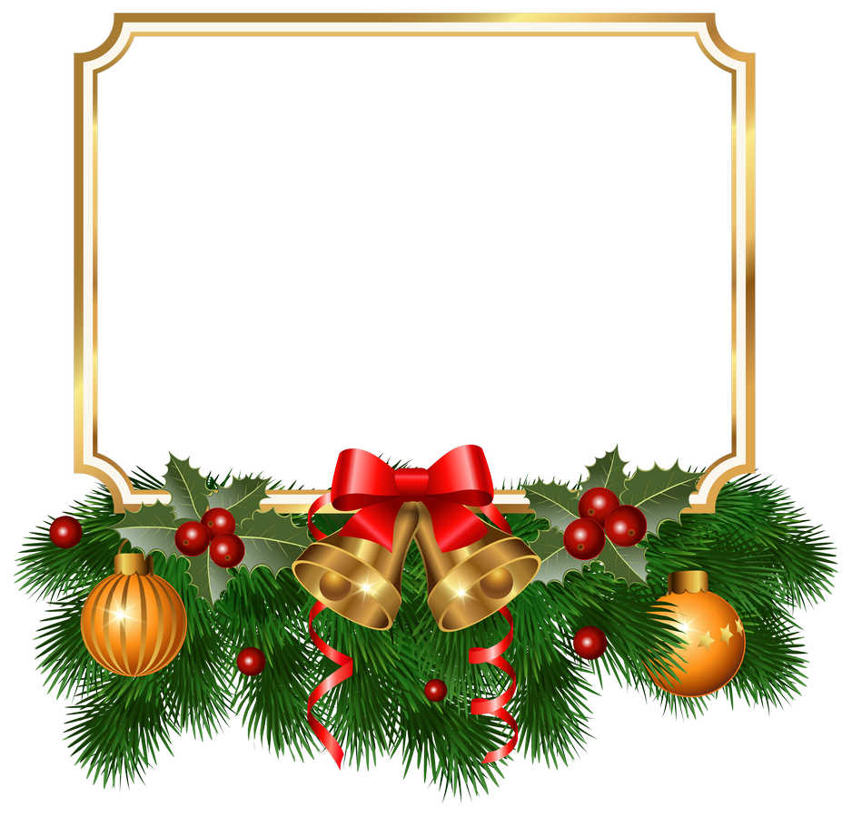 Gold Merry Christmas Decoration PNG Image HQ