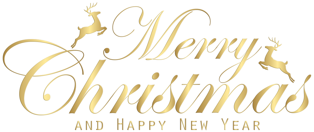 Gold Merry Christmas Logo PNG Image
