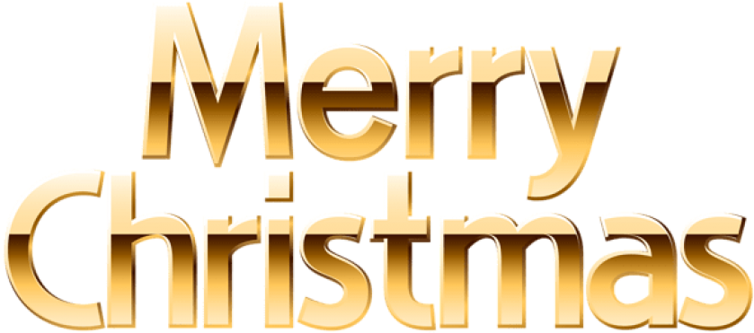 Gold Merry Christmas Logo PNG Photo