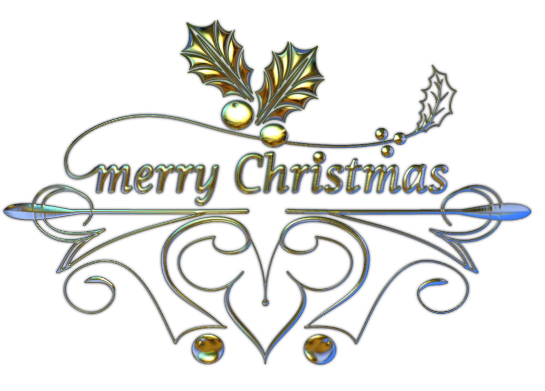 Gold Merry Christmas Logo PNG Pic HQ